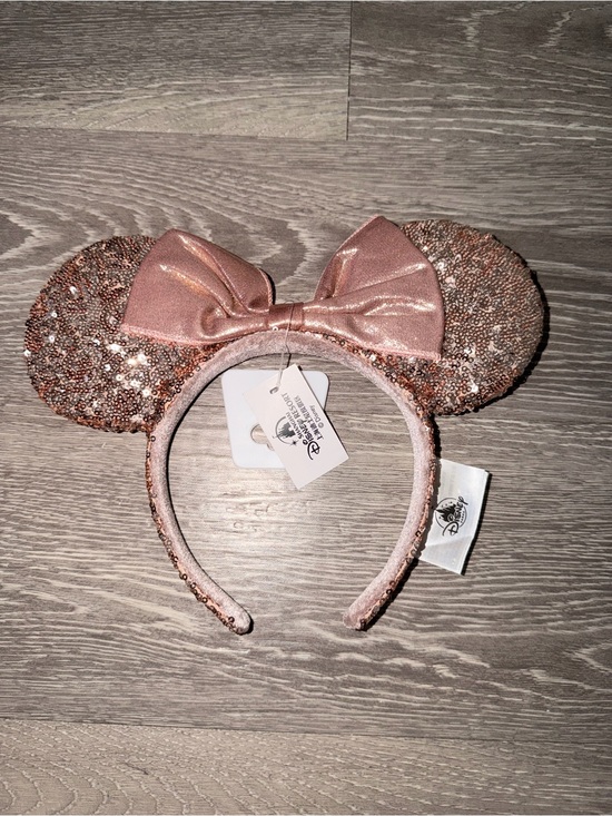 Disney Accessories - Disney Parks Rose Gold Sequin Minnie Mouse Ears